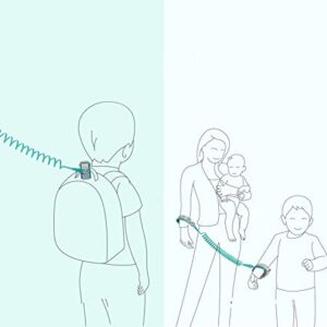 Reflective Anti Lost Wrist Link, Toddler Safety Leash with Key Lock, Safety Wrist Leash for Toddlers, Babies & Kids 8.2 Feet (Blue-2)