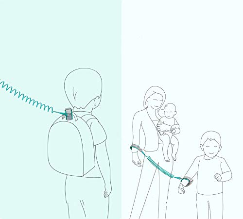 Reflective Anti Lost Wrist Link, Toddler Safety Leash with Key Lock, Safety Wrist Leash for Toddlers, Babies & Kids 8.2 Feet (Blue-2)