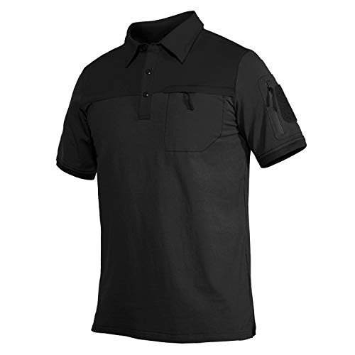 Tactical Shirts T-Shirts for Men Short Sleeve T-Shirt Mens Cotton Pique Polo Shirt Dry Fit Summer Golf Shirts for Work Fishing