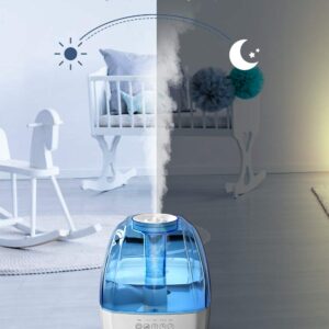 Cool Mist Humidifier - 4.5L Ultrasonic Humidifiers for Bedroom, Quiet Humidifier Large Room with 3 Mist Levels, Sleep Mode, Smart Timer, Night Light, All Night Moisture Humidifier for Baby Home Office