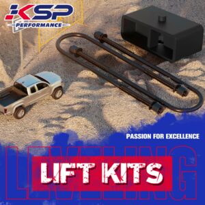 KSP 2" Rear Lift Block Set for F250 F350 Super Duty Trucks 1999-2024, 2in Rear Suspension Lift Kits Include 2pcs lift blocks and 4pcs U-bolts Compatible with Ford F-250 F-350 2WD 4WD Heavy Duty Pickup