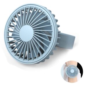 aquatrend personal mini wrist fan,3 speed pocket fan with adjustable wristband,protable usb rechargeable watch fan for indoor and outdoor (blue)