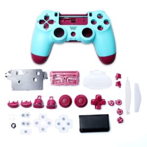 Gamepad Shell DIY Controller Housing Case Cover Replacement for PS4 Controller Accessories (Berry Blue)