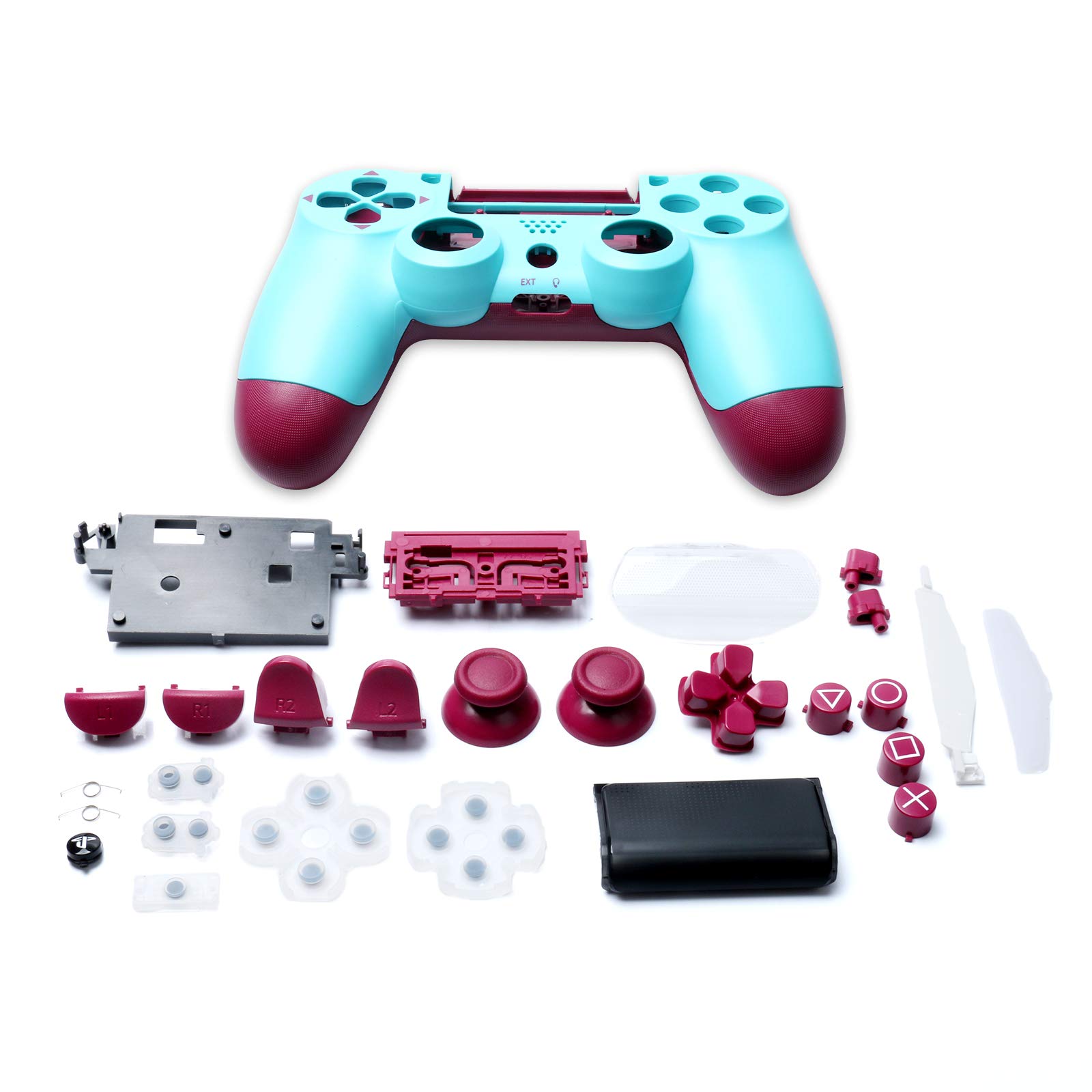 Gamepad Shell DIY Controller Housing Case Cover Replacement for PS4 Controller Accessories (Berry Blue)