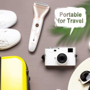 Electric Razor for Women - Painless 2-in-1 Women Shaver Hair Remover for Face, Legs and Underarm, Portable Waterproof Bikini Trimmer Wet and Dry Cordless Lady Hair Removal - Micro USB Recharge