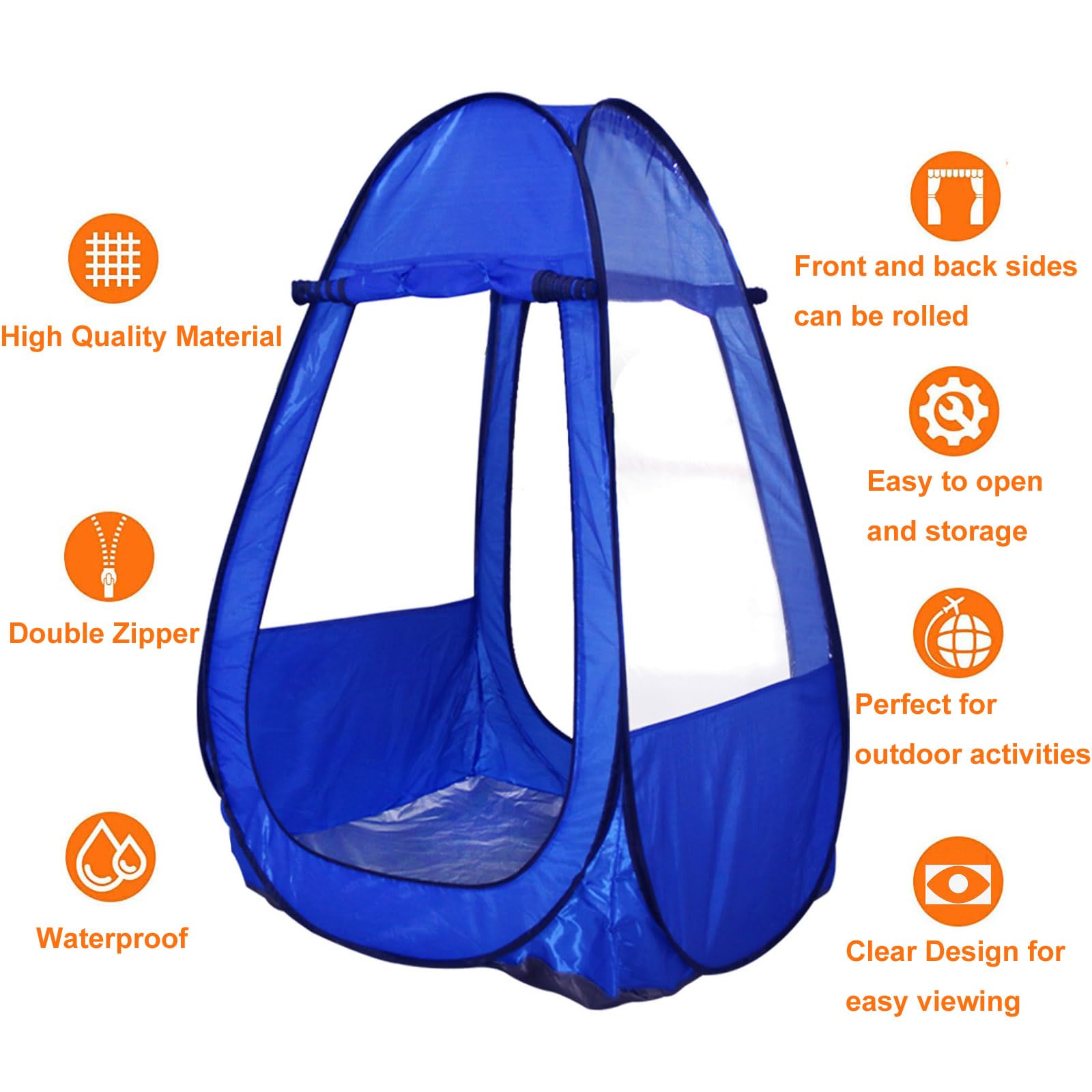 Sports Shelter Weather Tent Single Person Portable Pop Up Tent Pods Outdoor Rainproof & Windproof Double Doors for Watching Sport Events, Camping, Hiking, Fishing, Beach Tents Canopy