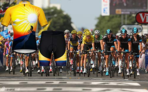 Men's Cycling Jerseys Set, Breathable Bicycle Clothing Road Bike Clothes Quick Dry Biking Jersey Size S-3XL