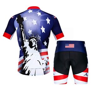 Men's Cycling Jerseys Set, Breathable Bicycle Clothing Road Bike Clothes Quick Dry Biking Jersey Size S-3XL