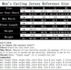 Men's Cycling Jerseys Set, Breathable Bicycle Clothing Road Bike Clothes Quick Dry Biking Jersey Size S-3XL