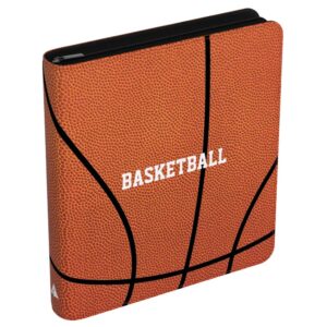 rayvol premium basketball card binder for trading cards, authentic basketball texture 9-pocket card binder fit 720 cards with 40 sleeves included