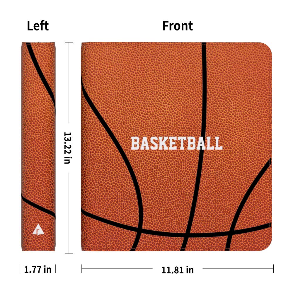 Rayvol Premium Basketball Card Binder for Trading Cards, Authentic Basketball Texture 9-Pocket Card Binder Fit 720 Cards with 40 Sleeves Included