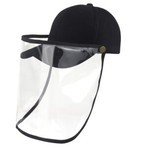 muryobao men women summer face shield baseball hat uv protection outdoor fishing detachable sun visor cap black