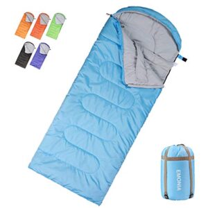 emonia camping sleeping bag, 3-4 season waterproof outdoor hiking backpacking sleeping bag perfect for traveling,lightweight portable envelope sleeping bags for adults,kids,girls and boys