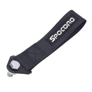 spocoro car racing tow strap,front or rear bumper tow strap black (pack of 1)