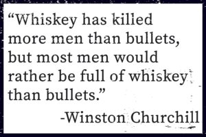 toothsome studios winston churchill whiskey has killed more men than bullets quote 12" x 8" funny tin sign bar pub garage man cave decor