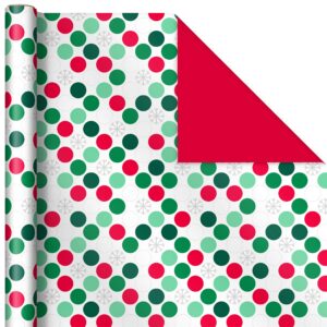 Hallmark Reversible Christmas Paper (3 Rolls: 120 sq ft TTL) Retro Ornaments, Stripes Gift Wrap, Tri-Pack, Elevated Geometric