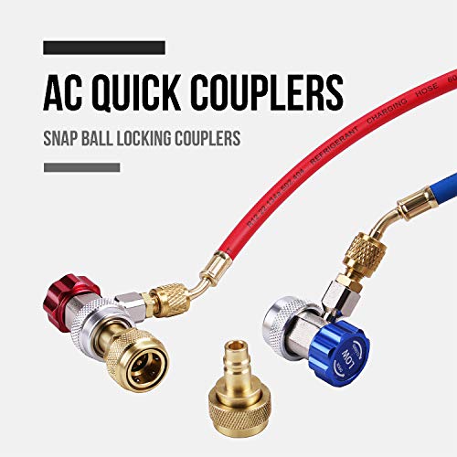 Lichamp Car A/C R1234YF R134A Adapters, AC R134 R1234 R 134A 1234YF Quick Couplers Connectors Kit