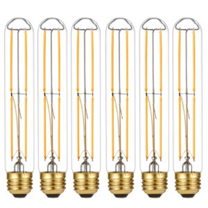 litehistory dimmable e26 light bulb 6w equal 60 watt led light bulb ac120v warm white 2700k edison 60 watt 600lm t10 bulb for rustic pendant,industrial pipe,wall sconces,vanity 6pack