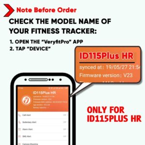 ZURURU Veryfitpro ID115Plus HR Replacement Bands for Veryfit Pro ID115Plus HR Fitness Tracker Smart Watch (Black+Black)