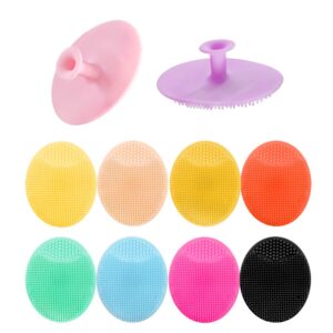 10pcs silicone facial cleansing brush,super soft face scrub clean brush, acne blackheads removing handheld face scrubber,for sensitive, delicate, dry skin
