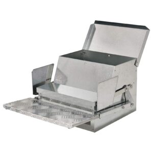 pawhut 30 lbs capacity automatic chicken poultry feeder with a galvanized steel and aluminium build, weatherproof design