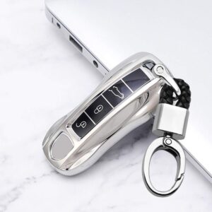 ontto soft tpu key fob holder full protection fit for porsche 2018 2019 silver
