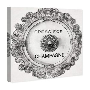 Wynwood Studio Drinks and Spirits Wall Art Canvas Prints 'Press Round' Champagne Home Décor, 20" x 20", Gray, White