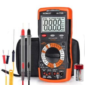 annmeter digital multimeter, auto-ranging 6000 counts trms dc&ac vlotmeter ohm amp resistance capacitor meter, measures frequency duty cycle temp transistor hef an-770s