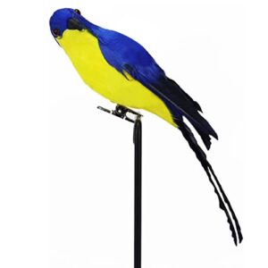 lwingflyer 7.8" blue artificial parrot foam feathered parrot clip on bird for shoulder prop pirate costume decoration christmas tree ornament modern home garden decor