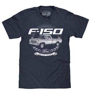 bear run men's ford built tough t-shirt - 1979 ford f-150 truck shirt, navy, l