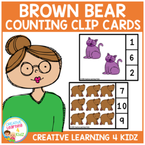 animal counting clip cards