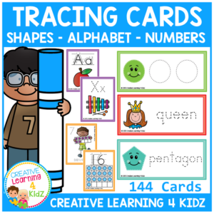 tracing cards alphabet numbers shapes words fine motor