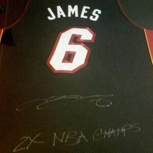 Lebron James Miami Heat Signed Jersey Uda Coa Inscribed 2x Champs Auto #/50 - Autographed NBA Jerseys