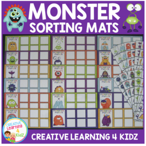 monster sorting mats