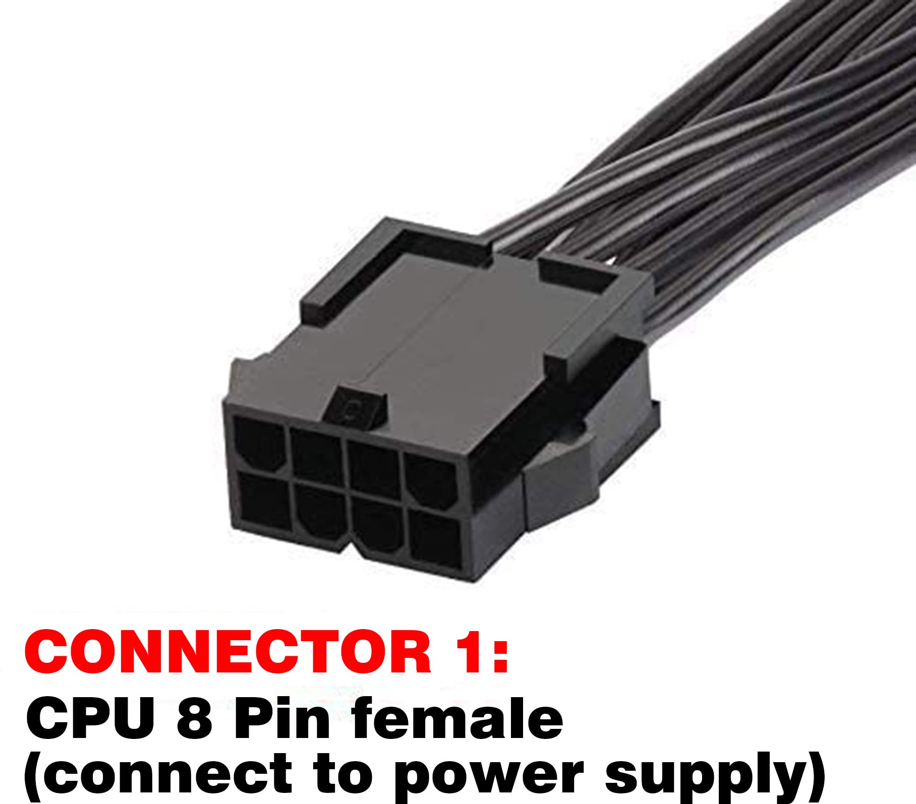 TeamProfitcom ATX CPU 8 Pin Power Extension Cable CPU 8 Pin Female to 8(4+4) Pin Male EPS-12V Extension Cable for Motherboard 32 Inches