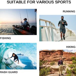 Willit Men's Sun Shirts UPF 50+ Protection Hoodie Rash Guard Shirt SPF UV Shirt Long Sleeve Fishing Outdoor Lightweight Brilliant Blue M