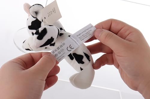 Apricot Lamb Baby Cow Soft Rattle Toy, Plush Stuffed Animal for Newborn Soft Hand Grip Shaker Over 0 Months (Cow, 6 Inches)