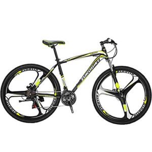 EUROBIKE Mountain Bike 27.5 for Men and Women X1 Frame Adult 3 Spoke Wheel (Yellow)