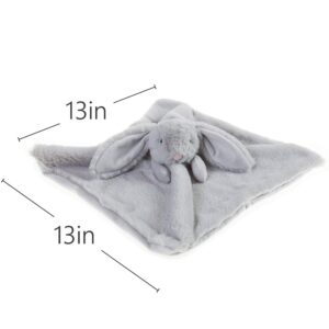 Apricot Lamb Stuffed Animals Gray Bunny Rabbit Security Blanket Infant Nursery Character Blanket Luxury Snuggler Plush Baby Lovey(Grey Bunny, 13 Inches)