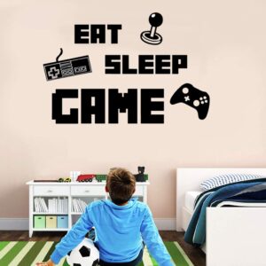 game wall decals gaming controller joystick video wall stickers for teen boys room kids bedroom playroom home decoration (black)