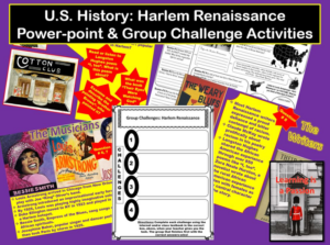 us history: harlem renaissance power-point and group challenge activities