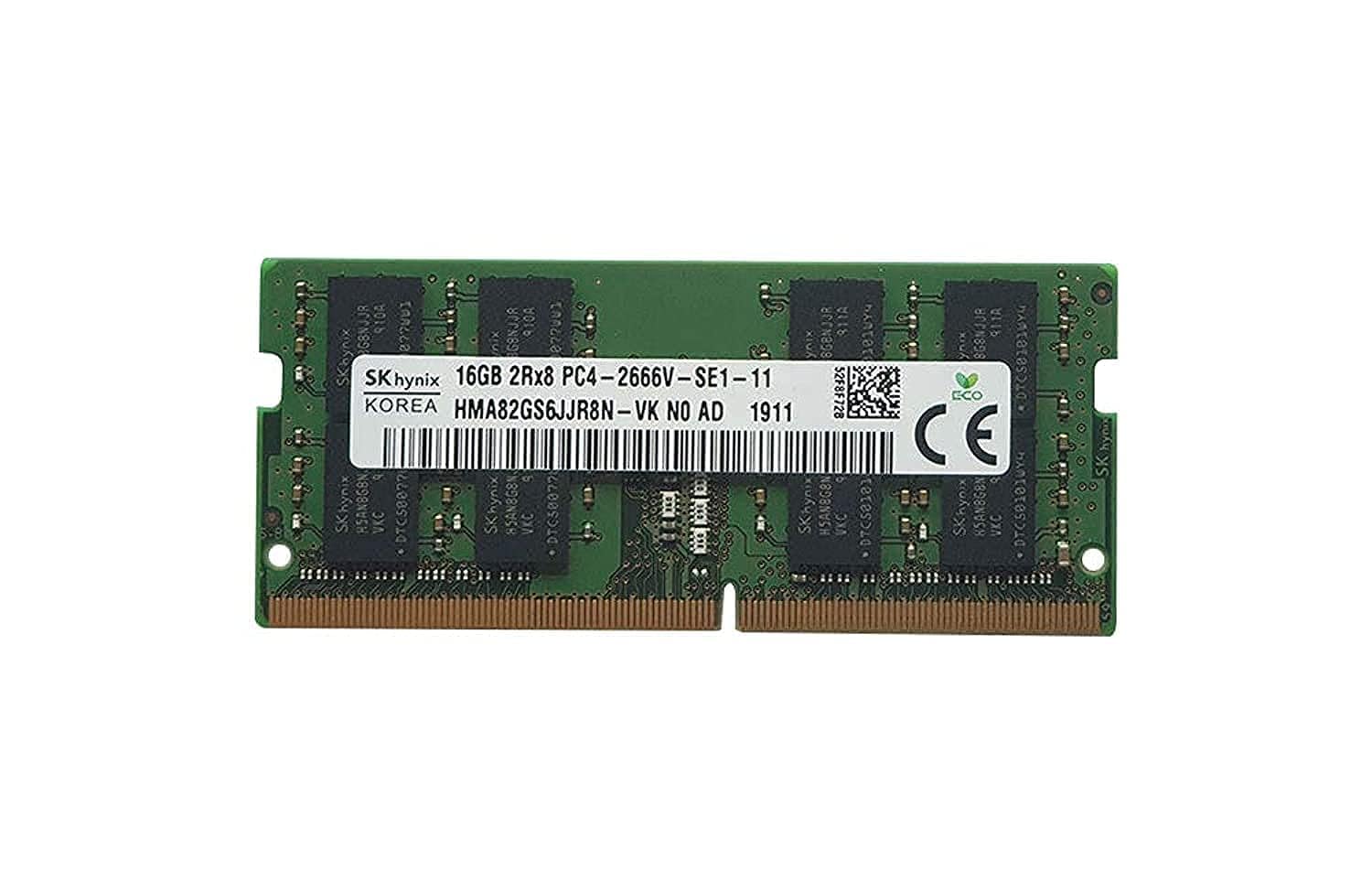 SK HYNIX 16GB 2RX8 DDR4 SO-DIMM PC4-21300 2666MHZ Memory Module HMA82GS6JJR8N-VK