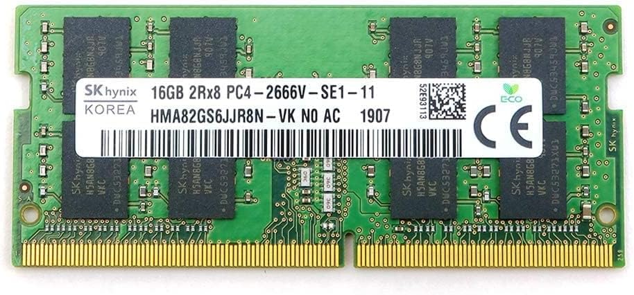 SK HYNIX 16GB 2RX8 DDR4 SO-DIMM PC4-21300 2666MHZ Memory Module HMA82GS6JJR8N-VK