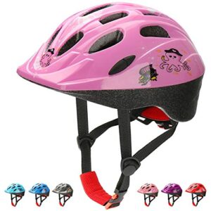 kamugo kids bike helmets, toddle helmet for ages 2-7 boys girls, adjustable multi-sport skating scooter bicycle helmet with cartoon designs