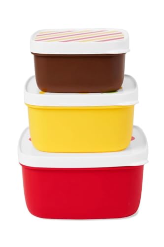 Skip Hop Toddler Snack Container Set, Zoo Snack Box Set, Monkey, 3 Pack