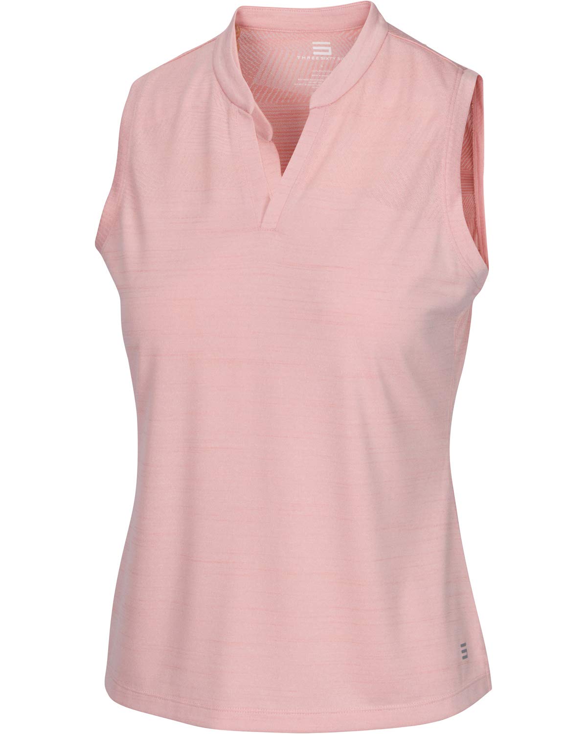 Three Sixty Six Women’s Collarless Golf Polo Shirt - Dry Fit, Breathable, Compression Golf Tops Coral Pink