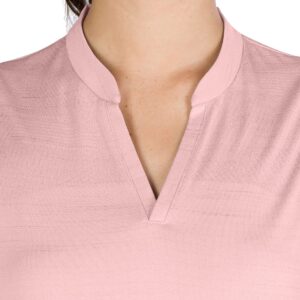 Three Sixty Six Women’s Collarless Golf Polo Shirt - Dry Fit, Breathable, Compression Golf Tops Coral Pink