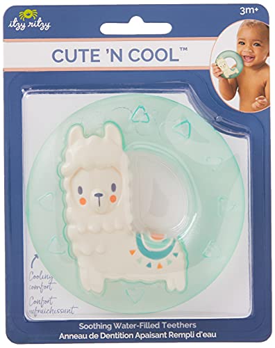 Itzy Ritzy Water-Filled Teether; Cute 'N Cool Llama Water Teether is Textured on Both Sides to Massage Sore Gums; Can Be Chilled in Refrigerator, Llama