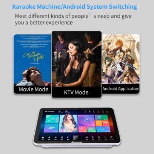 2020 InAndon KV-V5 Pro Karaoke Player 8T, with 2 Wireless Mic, 21.5'' Capacitive Touch Screen Intelligent Voice Keying Machine Real-time Score The Latest Style (KV-V5 Pro+8TB +21.5" Touch Screen)