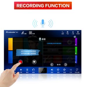 2020 InAndon KV-V5 Pro Karaoke Player 8T, with 2 Wireless Mic, 21.5'' Capacitive Touch Screen Intelligent Voice Keying Machine Real-time Score The Latest Style (KV-V5 Pro+8TB +21.5" Touch Screen)